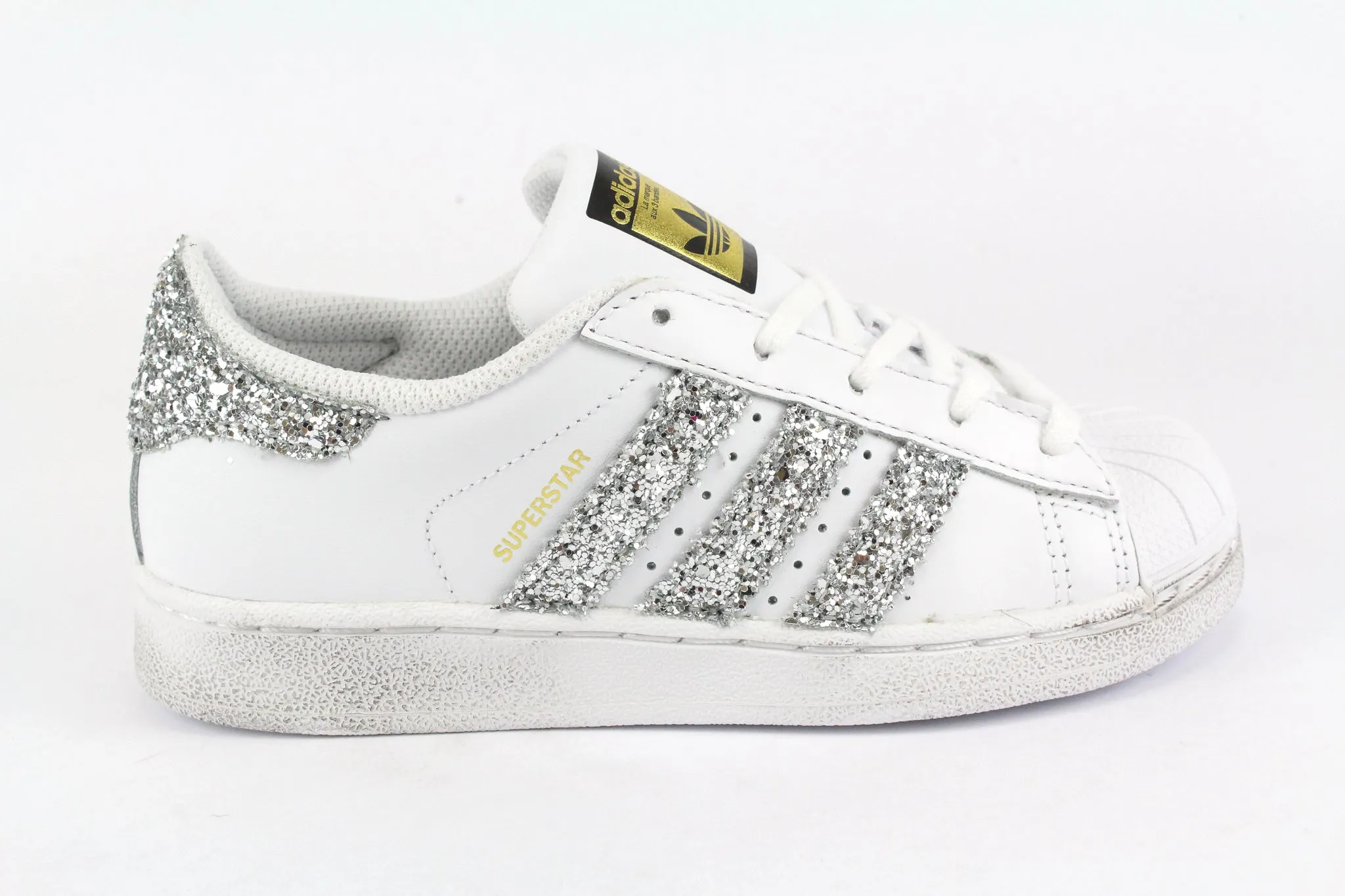 Adidas Superstar J Silver Glitter