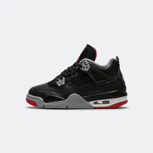 Air Jordan 4 Retro (GS) - Black/Fire-Red Cement Grey