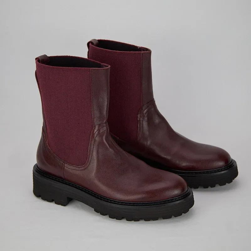 ARMOR - Stivaletto Chelsea Donna in bufalo Vegetale Bordeaux- HUNDRED100®