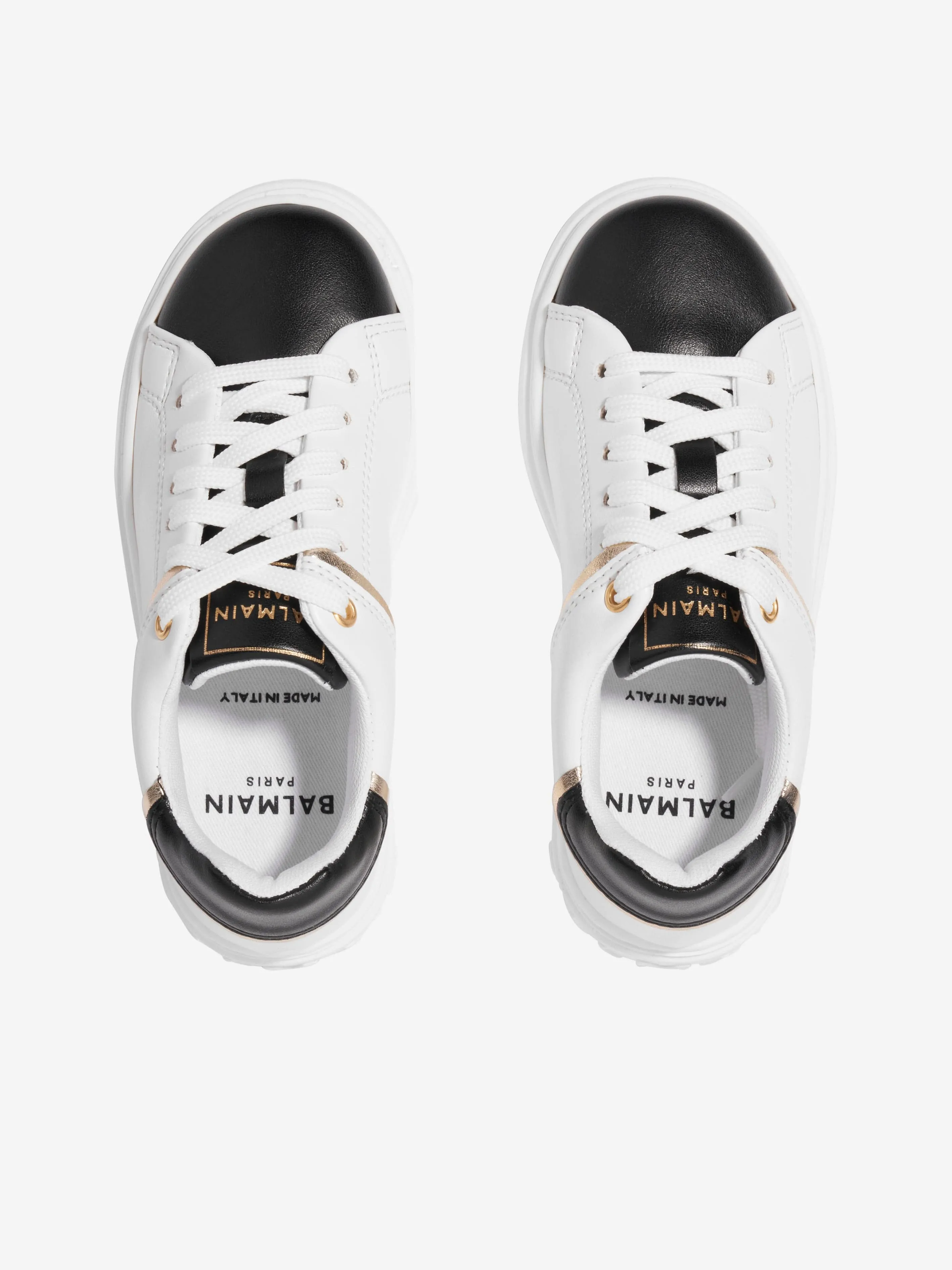 White Balmain Kids Logo Trainers with Optimized Title