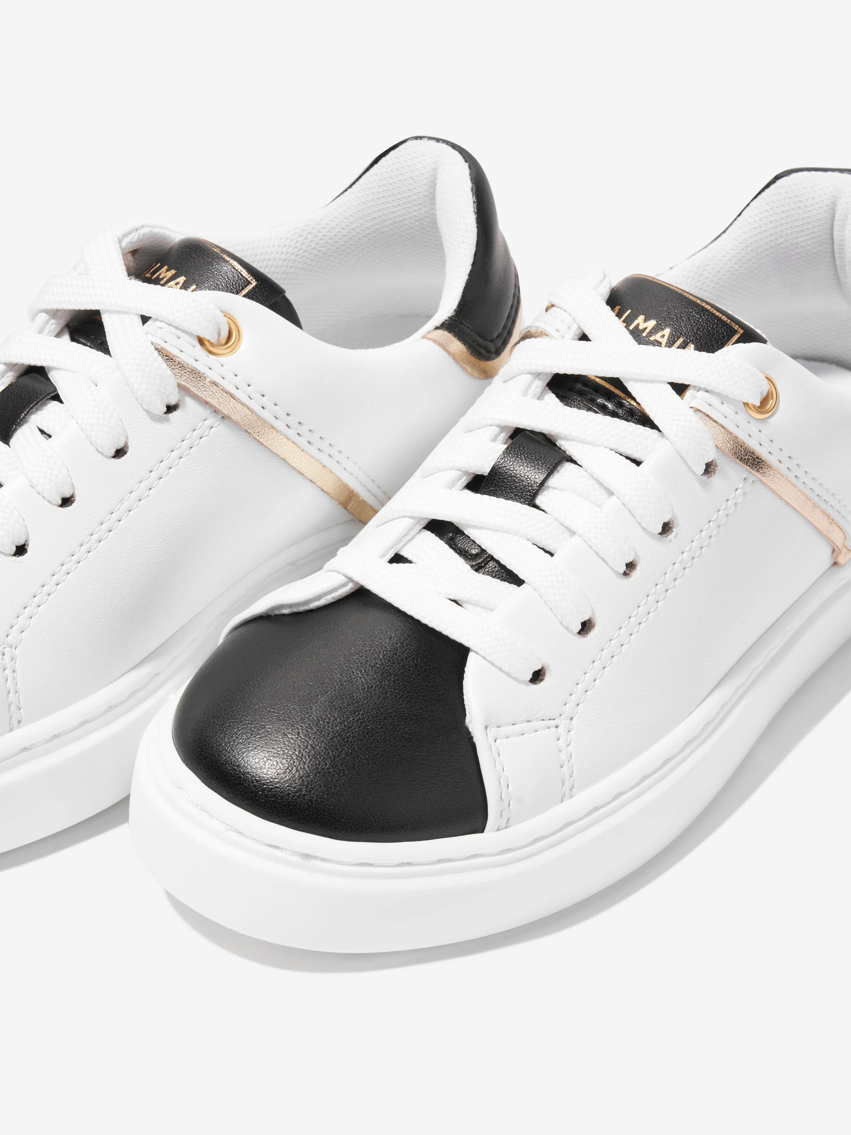 Balmain Kids Logo Trainers in White