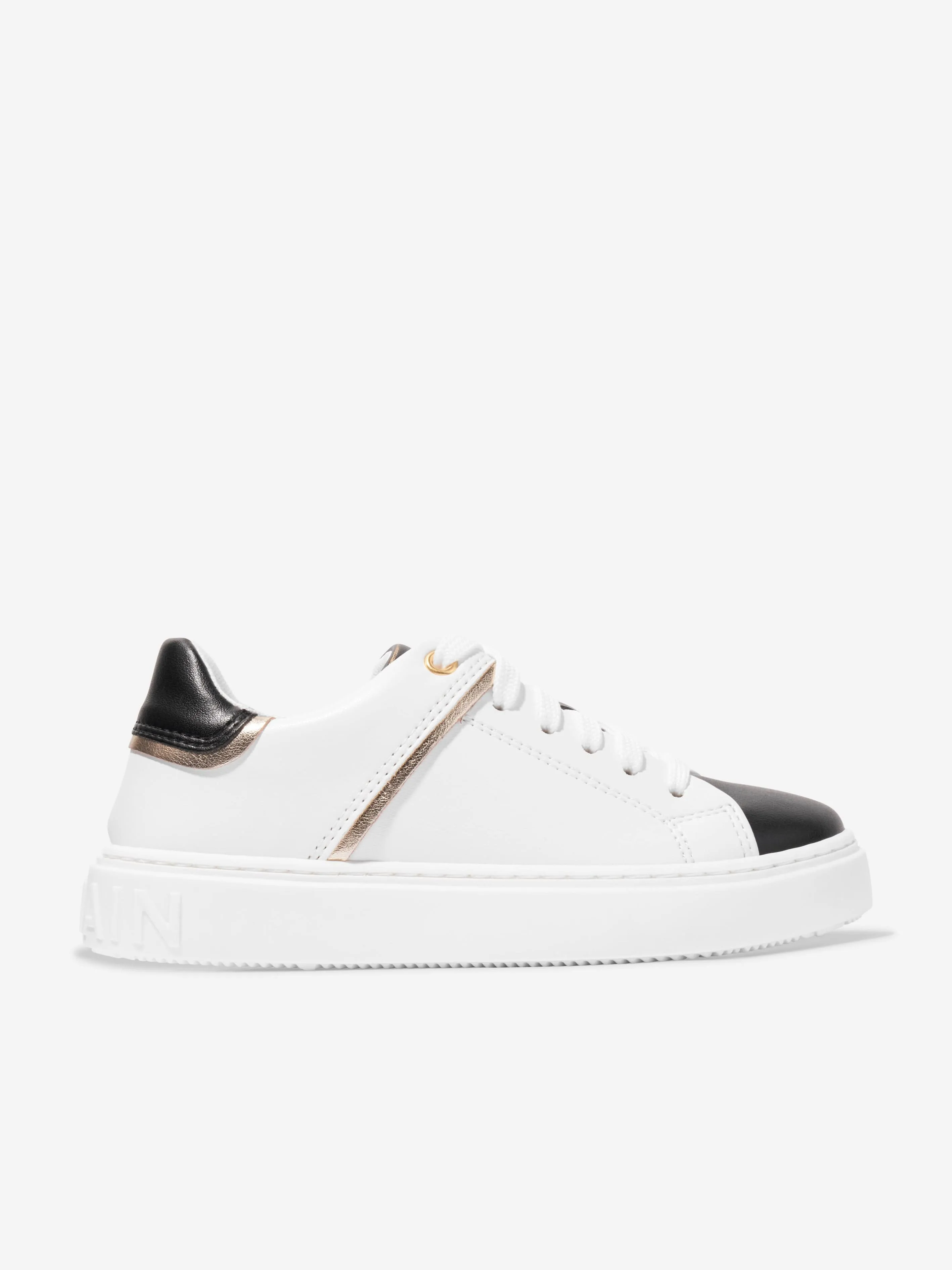 White Balmain Kids Logo Trainers with Optimized Title