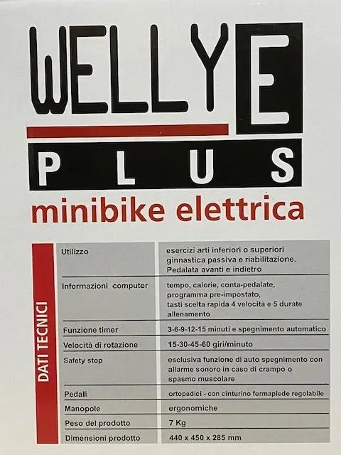 Everfit Pedaliera riabilitazione WELLY E PLUS con funzione Safety Stop