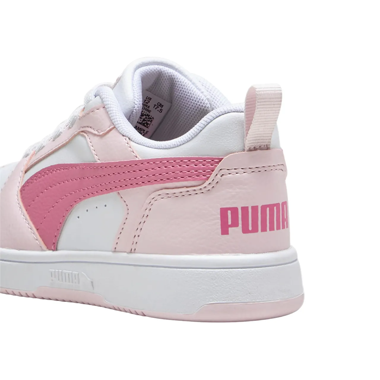 Puma scarpa sneakers da ragazza Rebound v6 396742-08 bianco-rosa